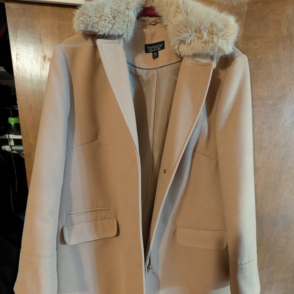 Topshop coat with faux fur